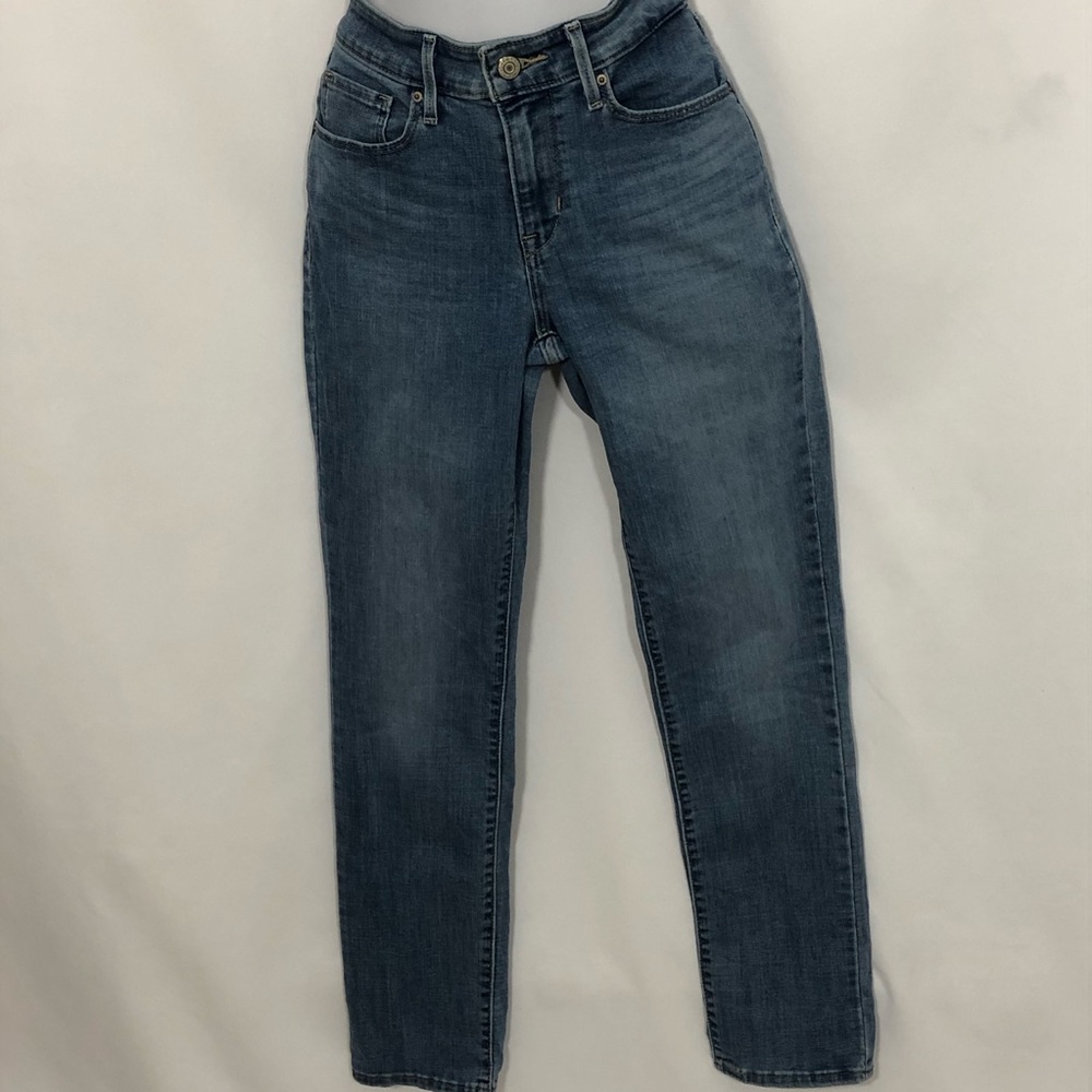 LEVI’S mid rise skinny 5 pocket style blue jeans - Picture 1 of 11